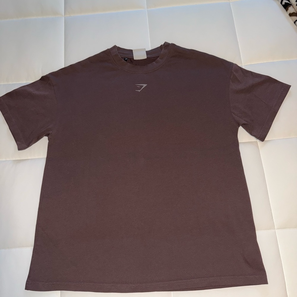 Gymshark Men's Dark Brown/ Mauve Short Sleeve Tee